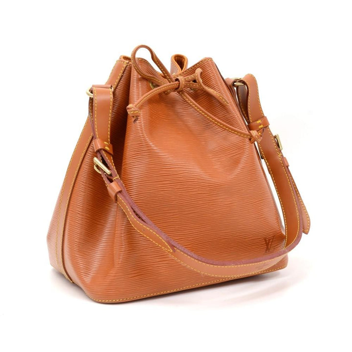 petit noe orange epi leather bag