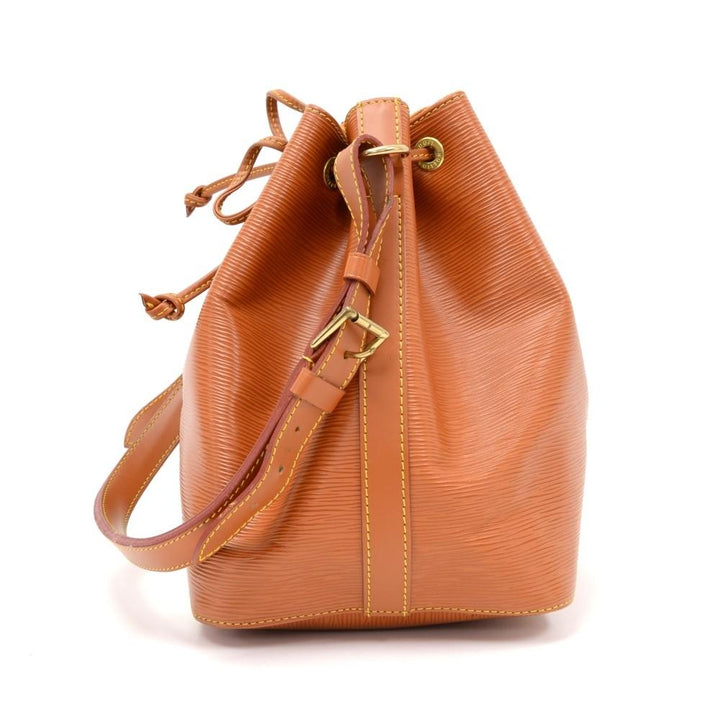 petit noe orange epi leather bag
