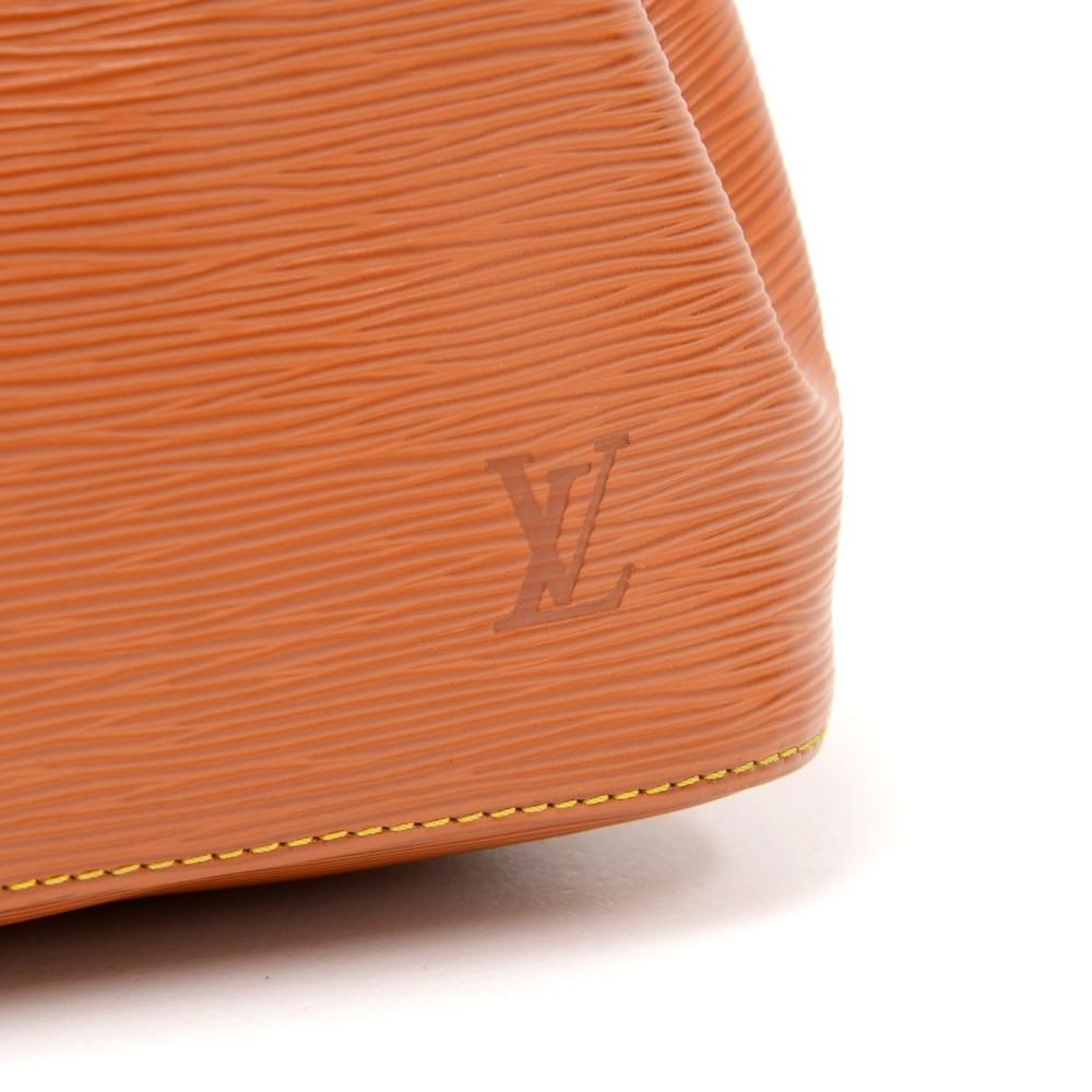 petit noe orange epi leather bag