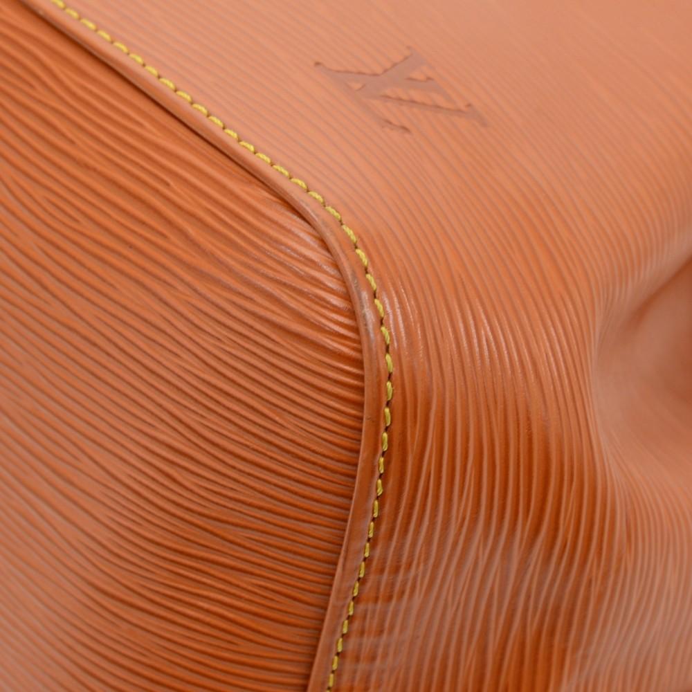 petit noe orange epi leather bag