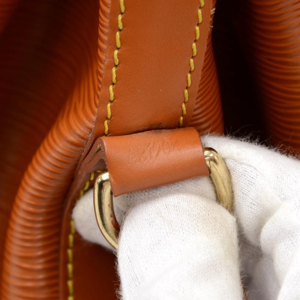 petit noe orange epi leather bag