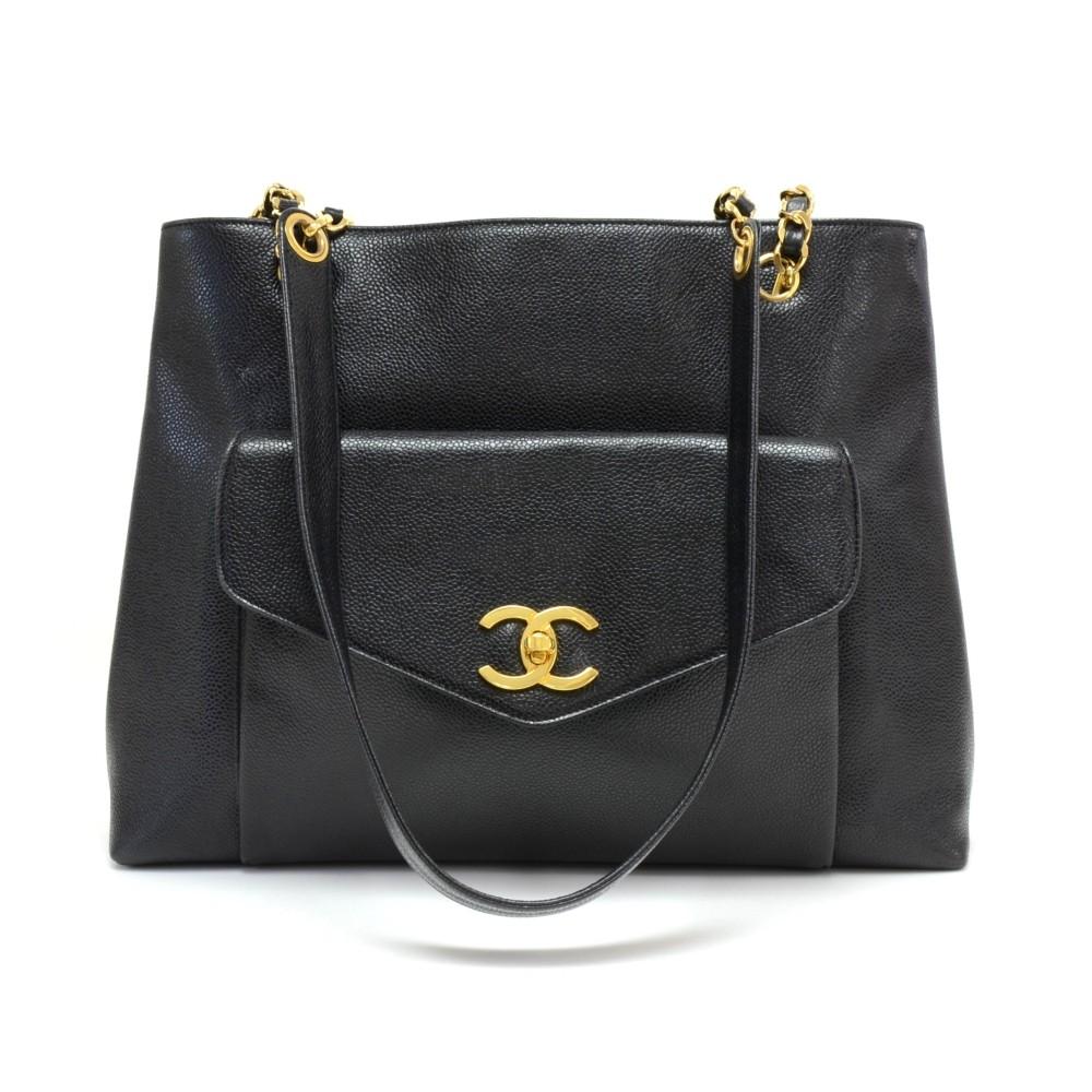 12" caviar leather shoulder bag