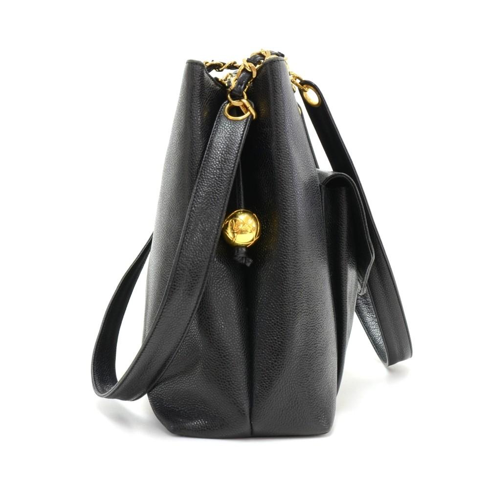 12" caviar leather shoulder bag