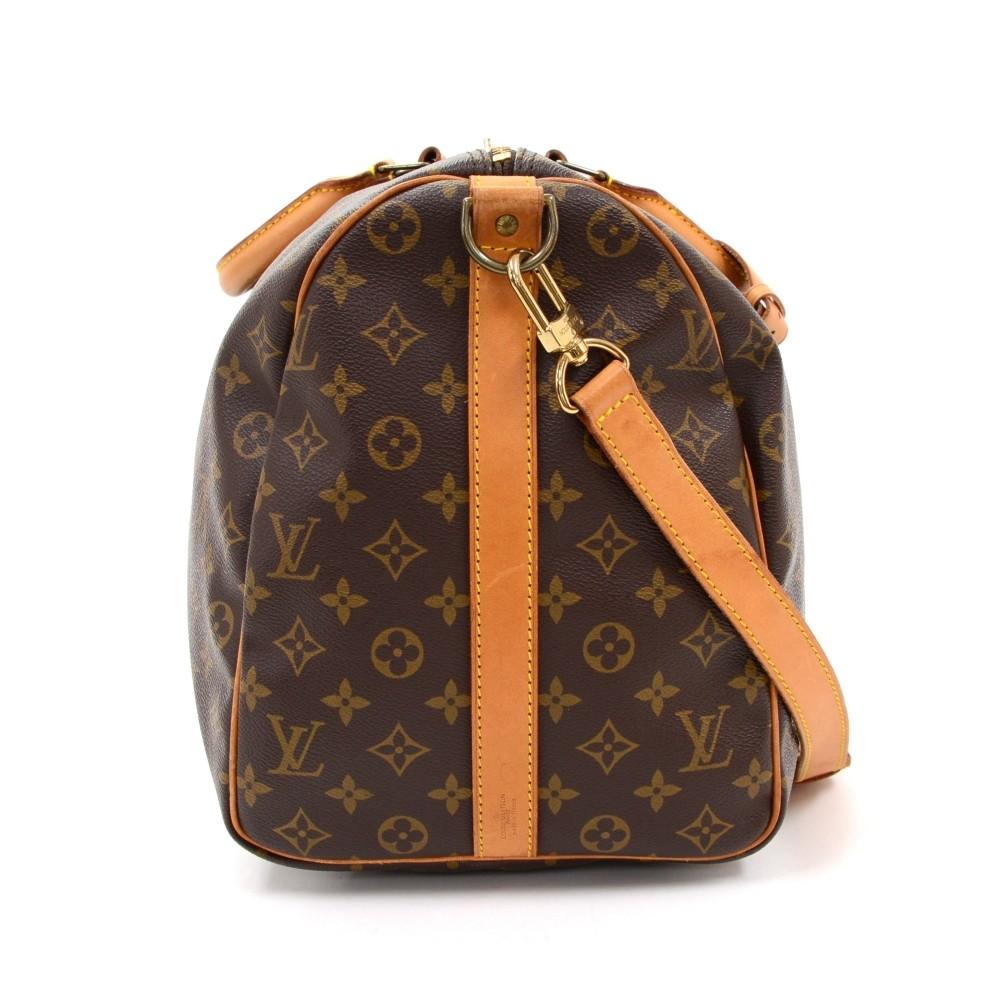 keepall 50 bandouliere monogram canvas travel bag with strap