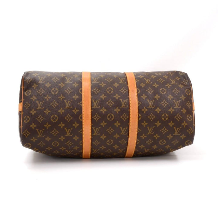 keepall 50 bandouliere monogram canvas travel bag with strap