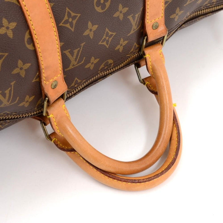 keepall 50 bandouliere monogram canvas travel bag with strap