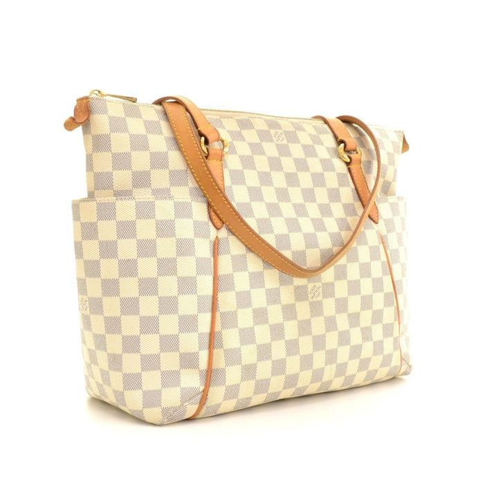 totally mm damier azur canvas shoulder bag