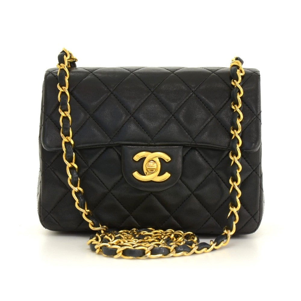 7" quilted lambskin leather shoulder bag