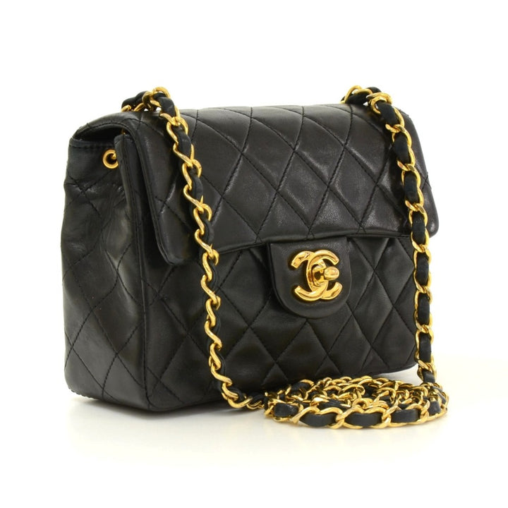 7" quilted lambskin leather shoulder bag