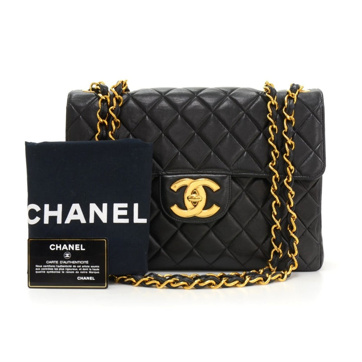 lambskin leather jumbo flap bag