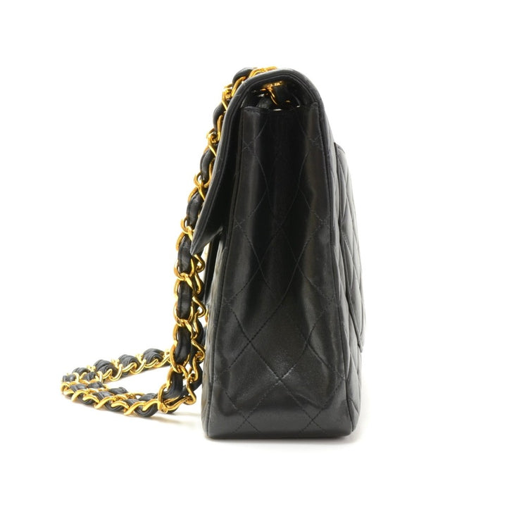 lambskin leather jumbo flap bag