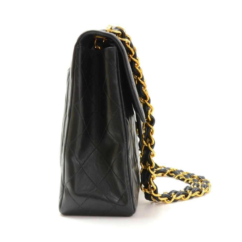 lambskin leather jumbo flap bag
