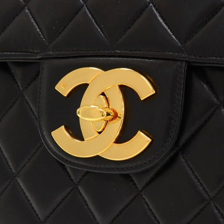 lambskin leather jumbo flap bag