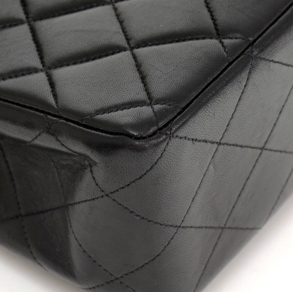 lambskin leather jumbo flap bag