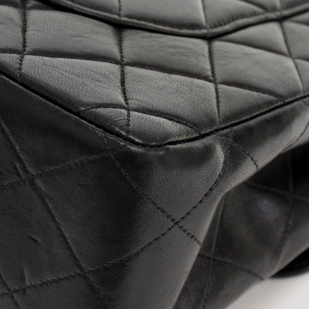 lambskin leather jumbo flap bag
