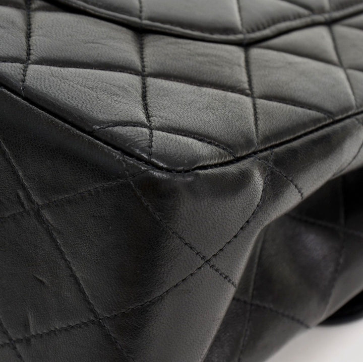lambskin leather jumbo flap bag