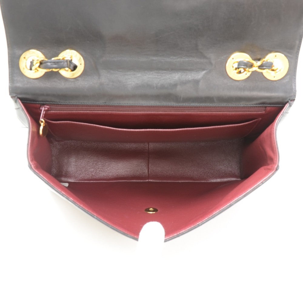 lambskin leather jumbo flap bag