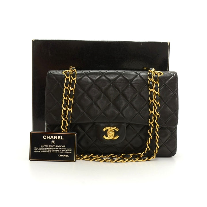 2.55 double flap quilted lambskin leather shoulder bag