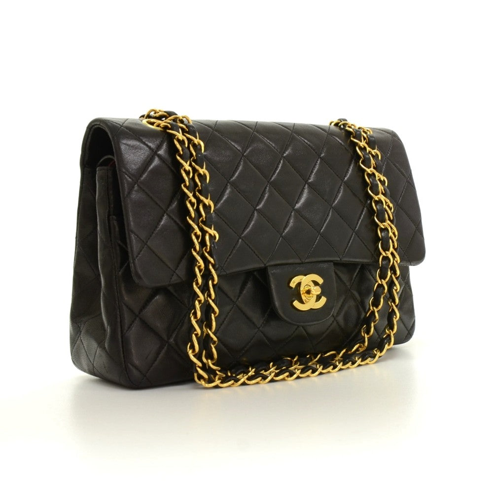 2.55 double flap quilted lambskin leather shoulder bag