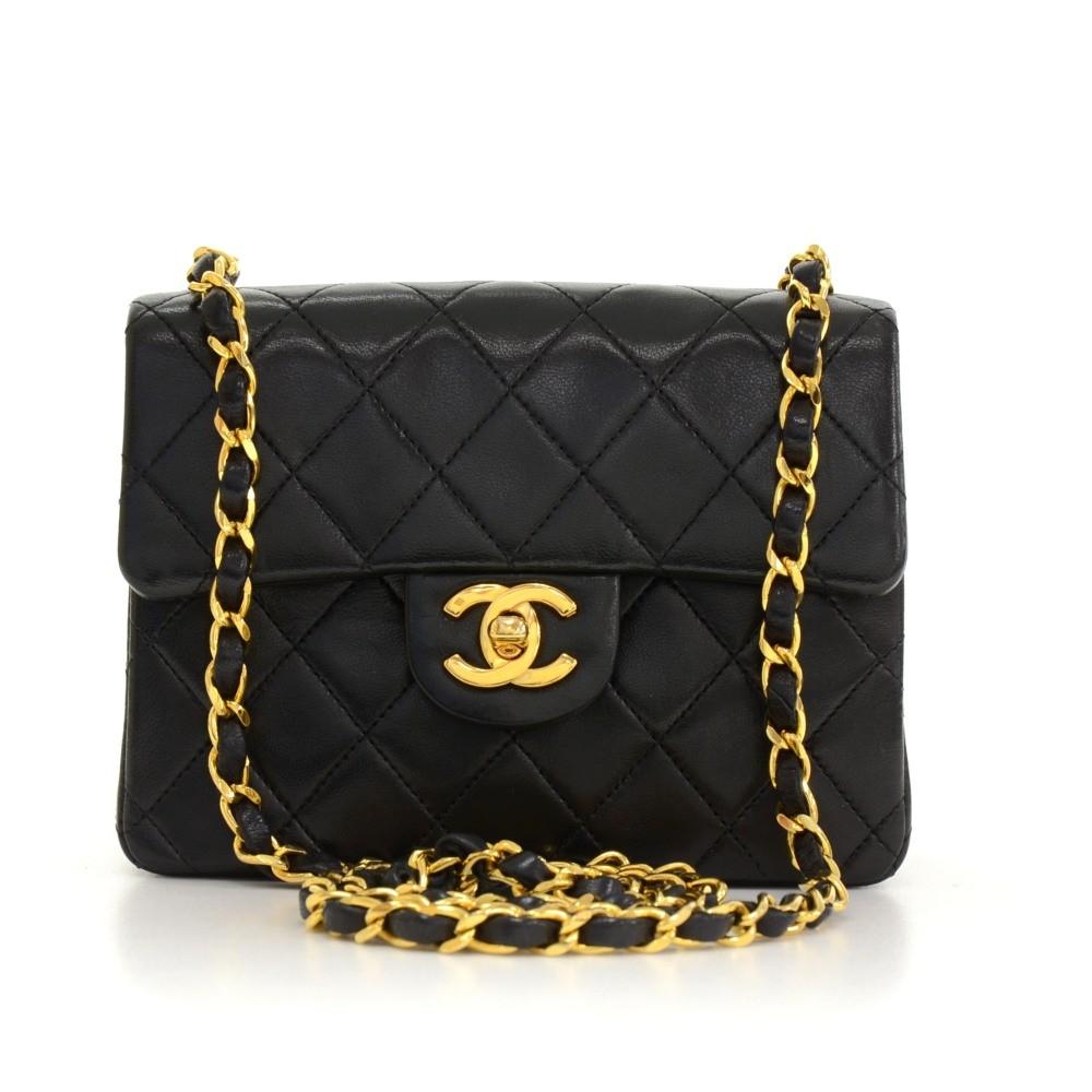 7" quilted lambskin leather shoulder bag