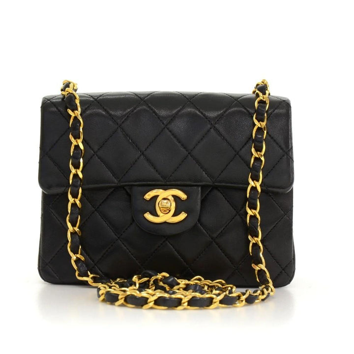 7" quilted lambskin leather shoulder bag