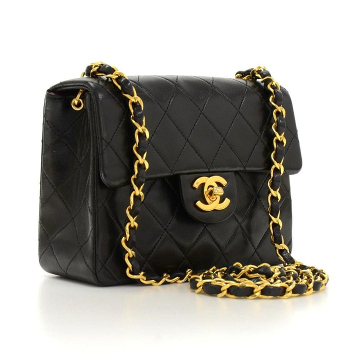 7" quilted lambskin leather shoulder bag