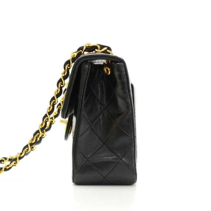 7" quilted lambskin leather shoulder bag