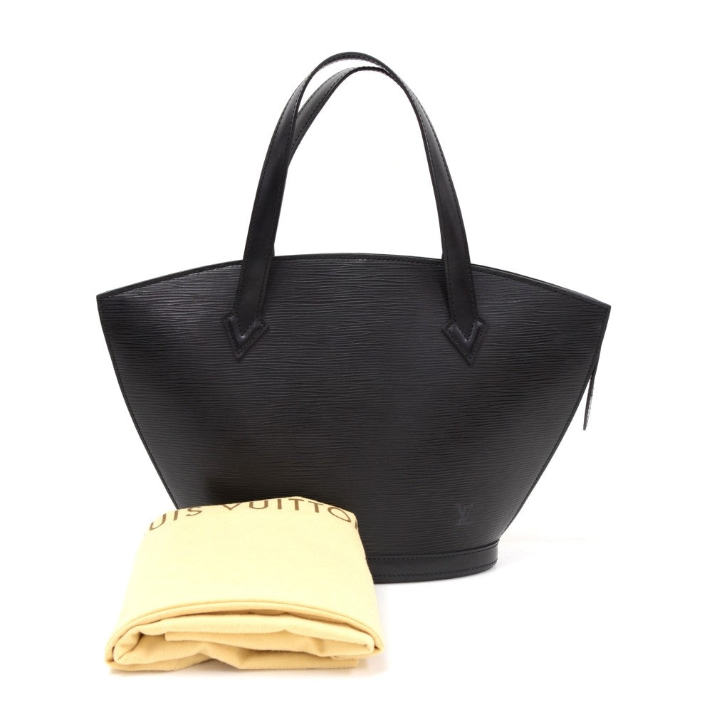 saint jacques black pm epi leather handbag