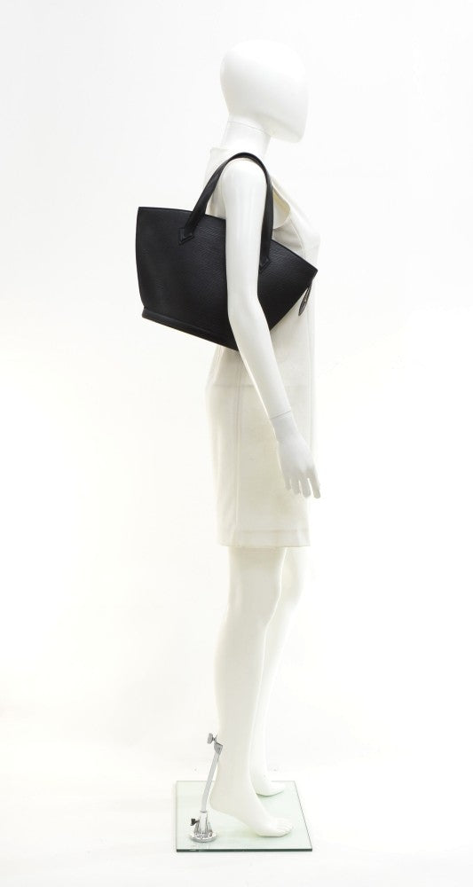 saint jacques black pm epi leather handbag