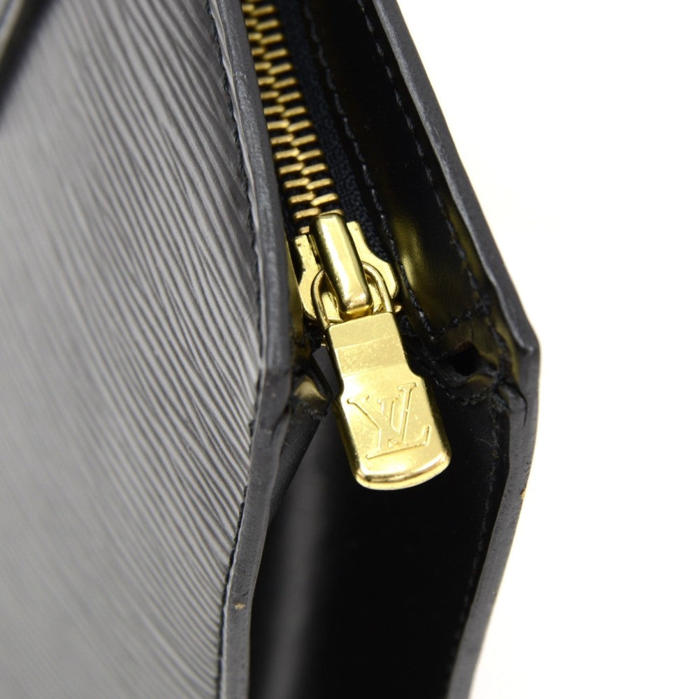 saint jacques black pm epi leather handbag