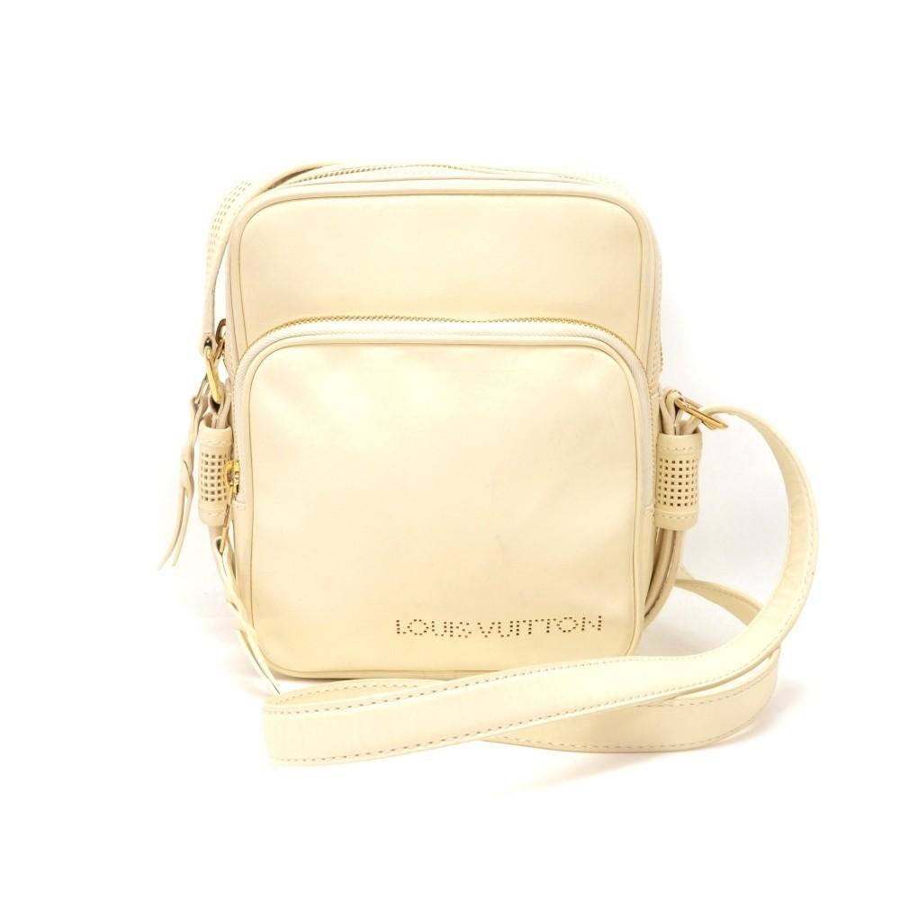 off white leather messenger bag