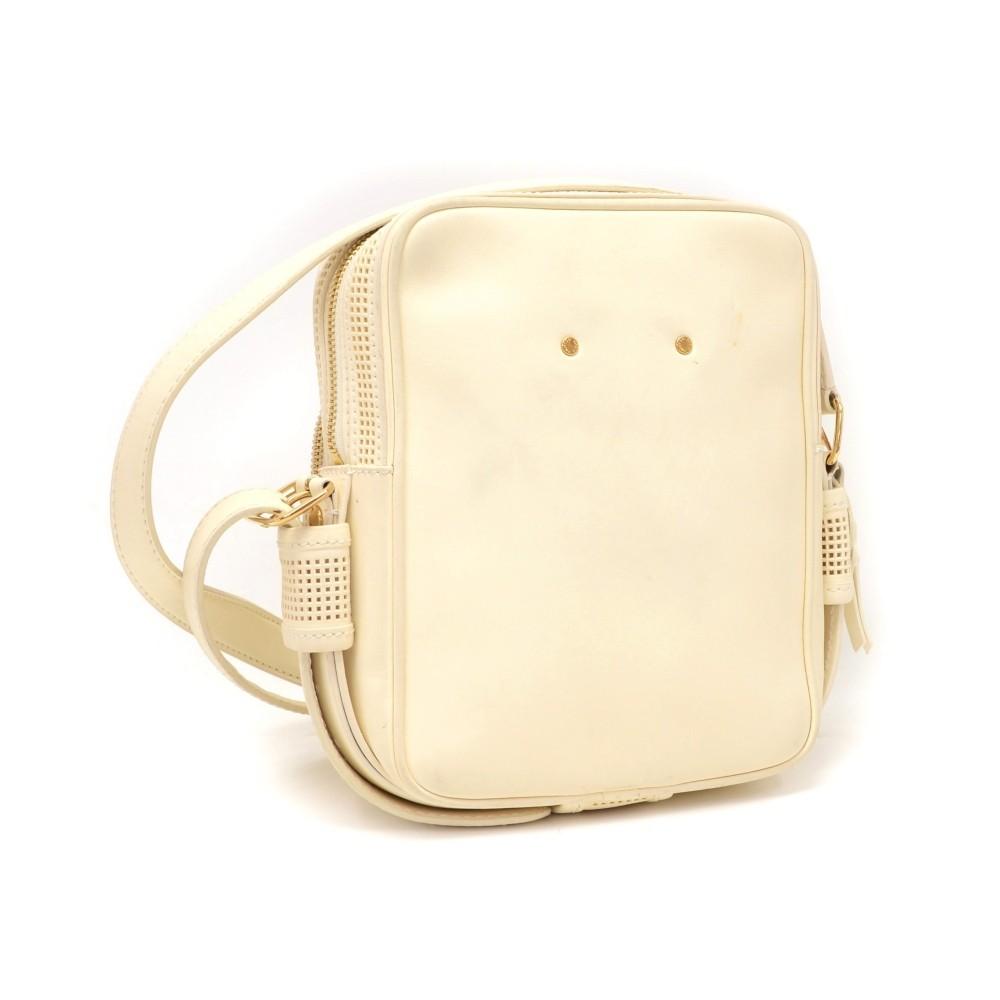 off white leather messenger bag