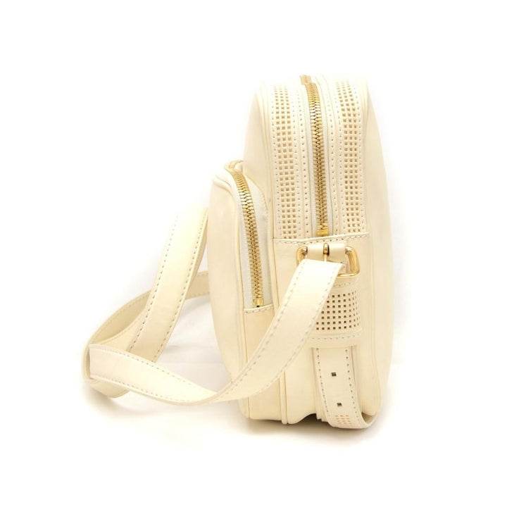 off white leather messenger bag