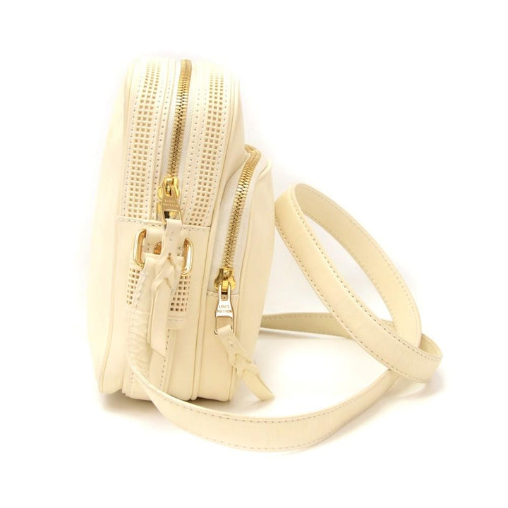 off white leather messenger bag