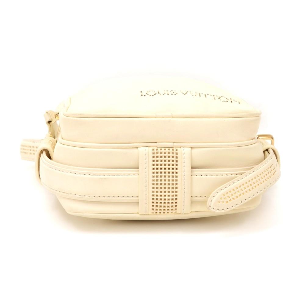 off white leather messenger bag