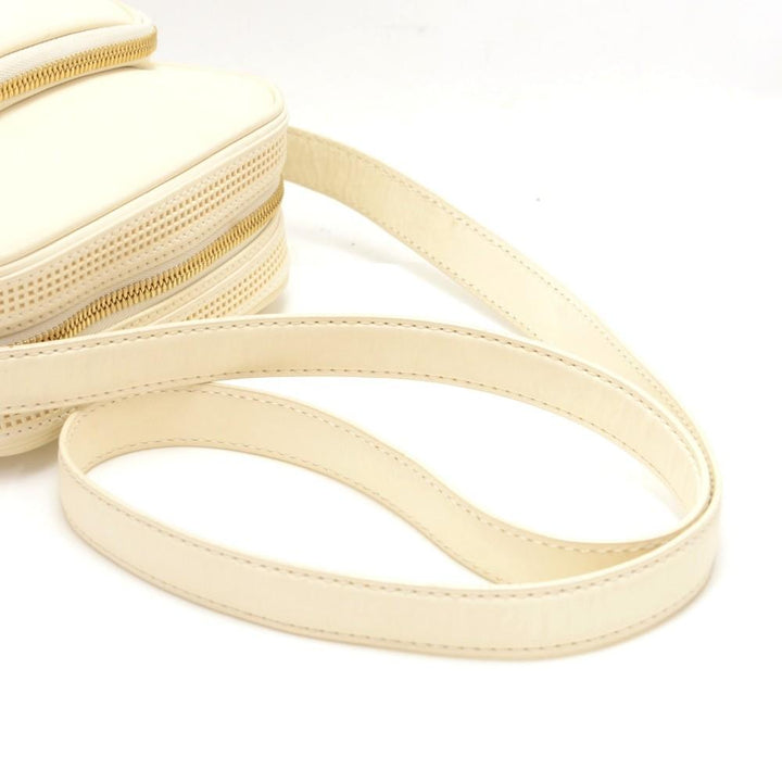 off white leather messenger bag