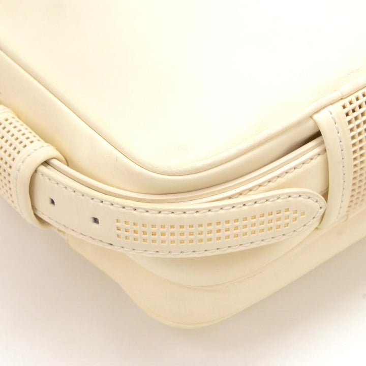 off white leather messenger bag