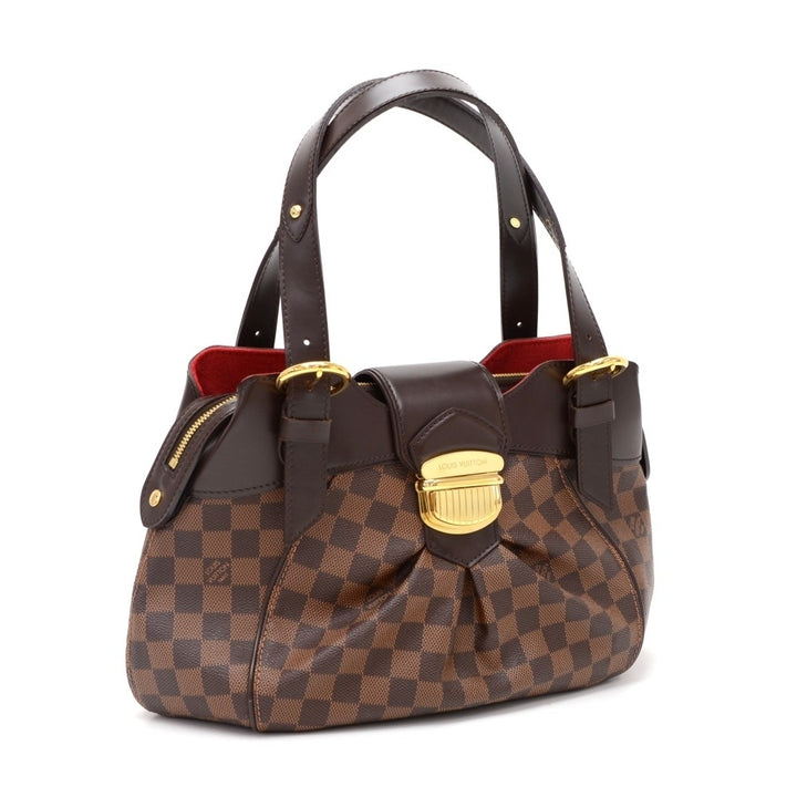 sistina pm damier ebène canvas handbag