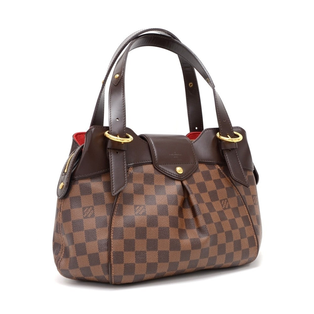 sistina pm damier ebène canvas handbag