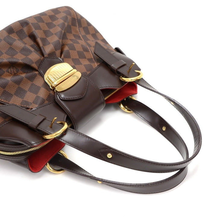 sistina pm damier ebène canvas handbag