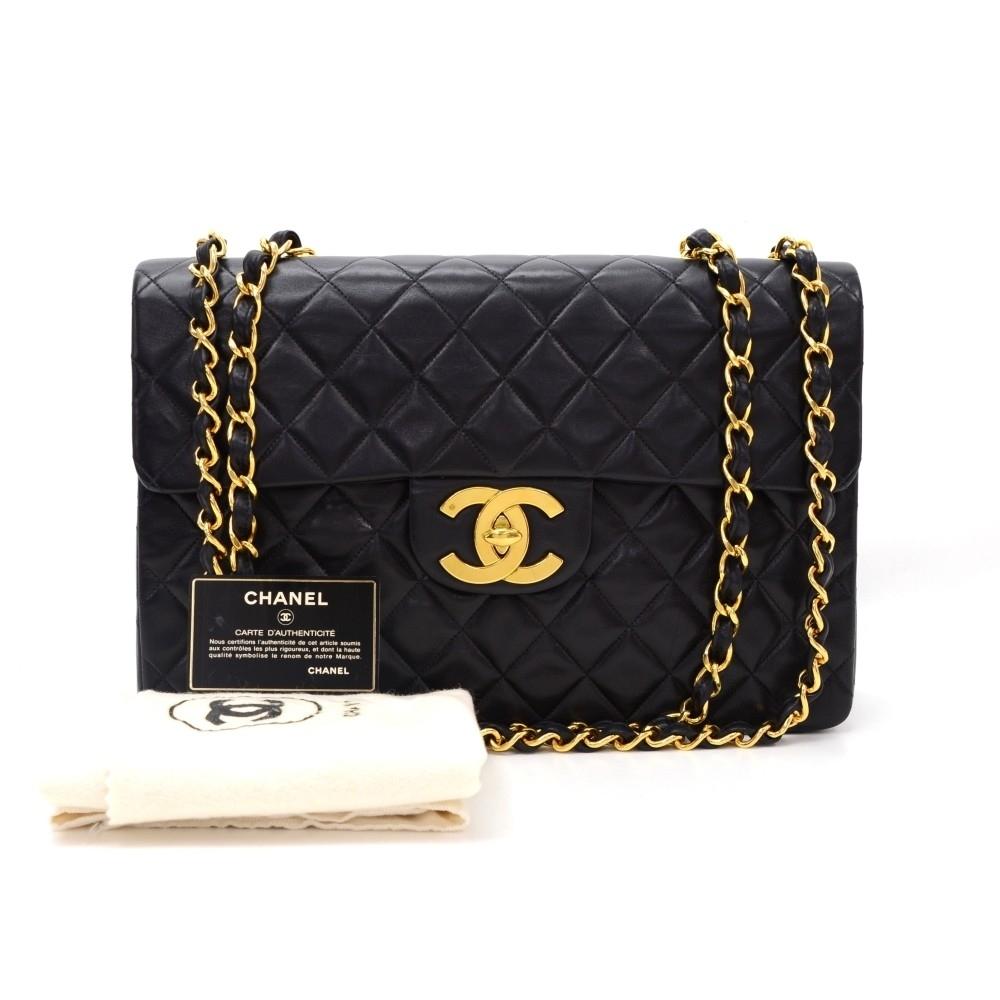 maxi quilted lambskin leather shoulder bag