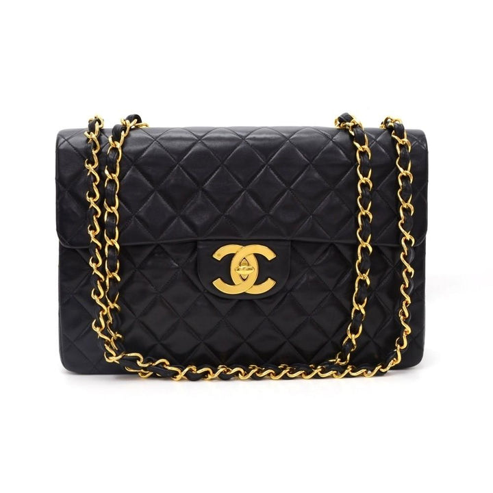 maxi quilted lambskin leather shoulder bag