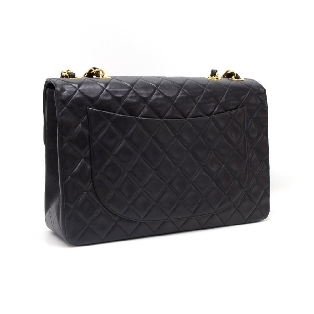 maxi quilted lambskin leather shoulder bag