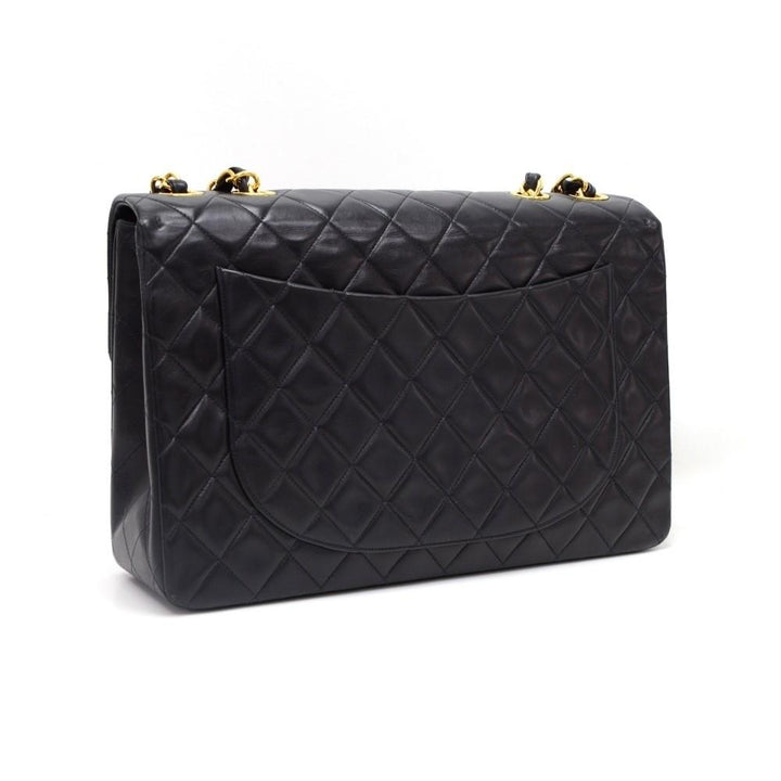 maxi quilted lambskin leather shoulder bag