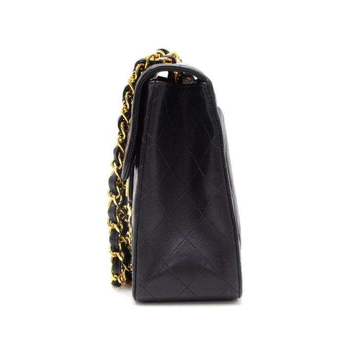 maxi quilted lambskin leather shoulder bag