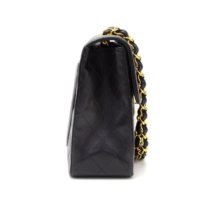 maxi quilted lambskin leather shoulder bag