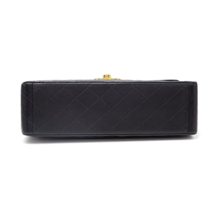 maxi quilted lambskin leather shoulder bag