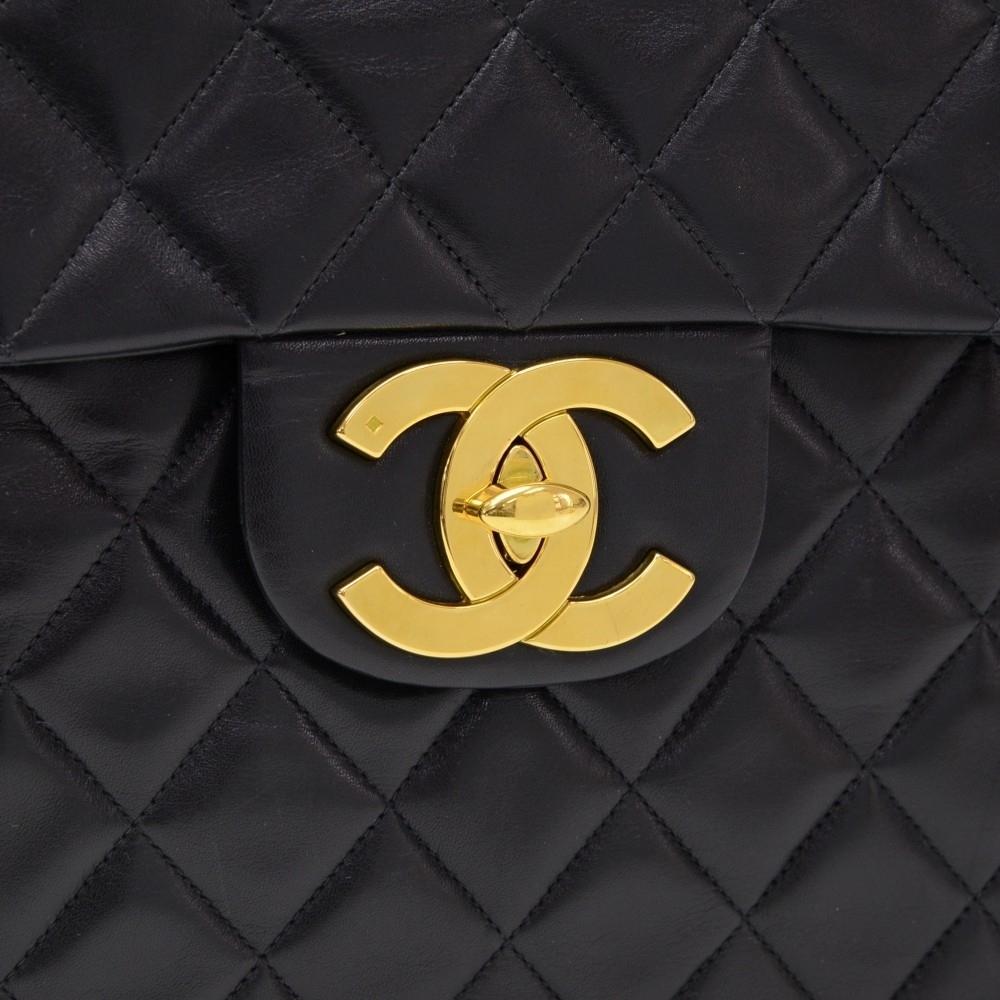 maxi quilted lambskin leather shoulder bag