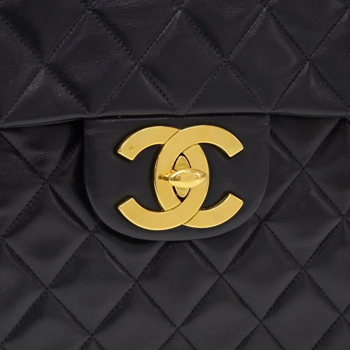 maxi quilted lambskin leather shoulder bag