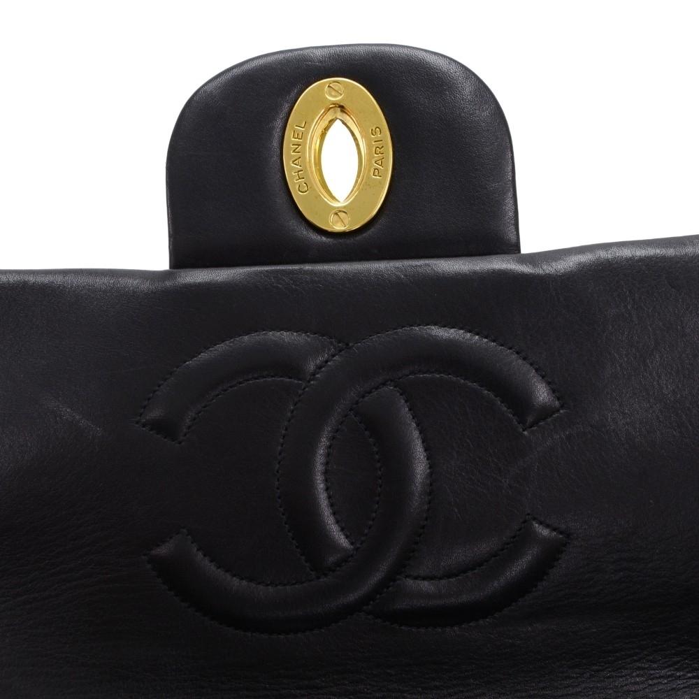 maxi quilted lambskin leather shoulder bag